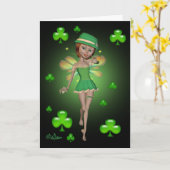Carte de voeux de la Saint Patrick - Pixie irlanda (Fleur jaune)