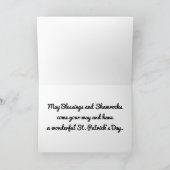 Carte de vœux de la Saint-Patrick Shamrock (Intérieur)