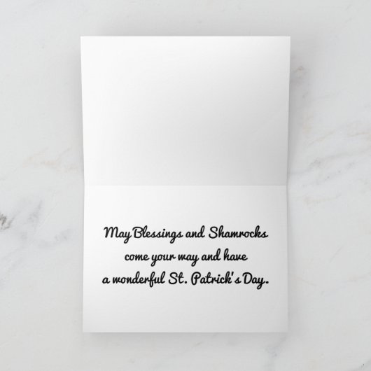 Carte de vœux de la Saint-Patrick Shamrock (Intérieur)
