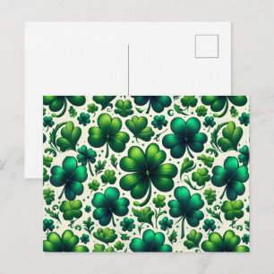 Carte de vœux de la Saint-Patrick Shamrock chanceu