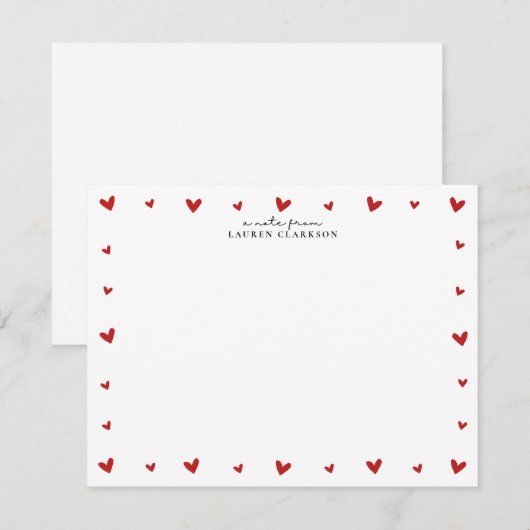 Carte de vœux de la Saint-Valentin à bordure de cœ (Devant / Derrière)