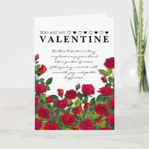 Carte de vœux de la Saint-Valentin à la rose rouge