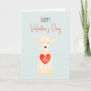 Carte de vœux de la Saint-Valentin aquarelle Chien