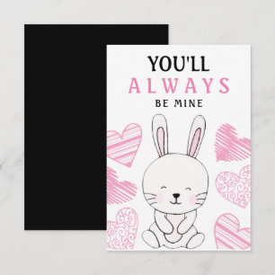 Carte de vœux de la Saint-Valentin au lapin mignon
