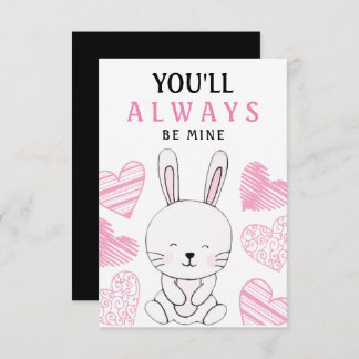 Carte de vœux de la Saint-Valentin au lapin mignon