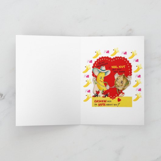 Carte de vœux de la Saint-Valentin Banane Cashew V (Intérieur)