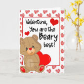 Carte de vœux de la Saint-Valentin Beary Best Hear (Fleur jaune)