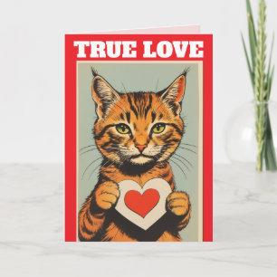 CARTE DE VOEUX DE LA SAINT-VALENTIN CHAT AMOUR VRA