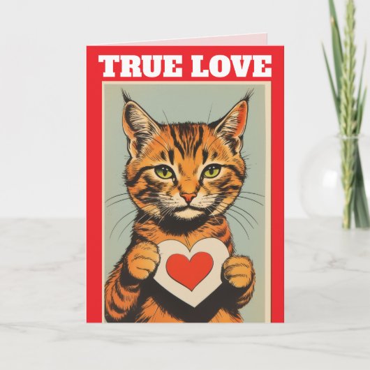 CARTE DE VOEUX DE LA SAINT-VALENTIN CHAT AMOUR VRA (Devant)