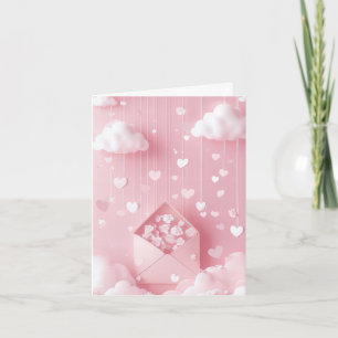 Carte de vœux de la Saint-Valentin Cœur et Nuages