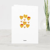 Carte de voeux de la Saint-Valentin Coeurs jaunes (Dos)