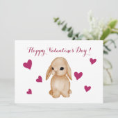Carte de vœux de la Saint-Valentin de lapin (Debout devant)