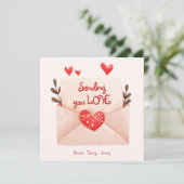 Carte de vœux de la Saint-Valentin Envoyant de l'a (Debout devant)