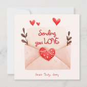 Carte de vœux de la Saint-Valentin Envoyant de l'a (Devant)