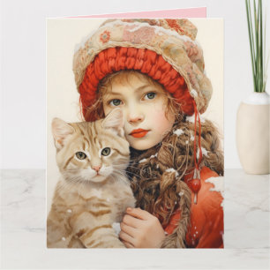 CARTE DE VOEUX DE LA SAINT-VALENTIN FILLE MIGNONNE