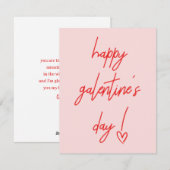 Carte de vœux de la Saint-Valentin Galentine (Devant / Derrière)