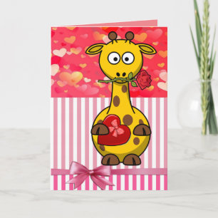 Carte de vœux de la Saint-Valentin Girafe