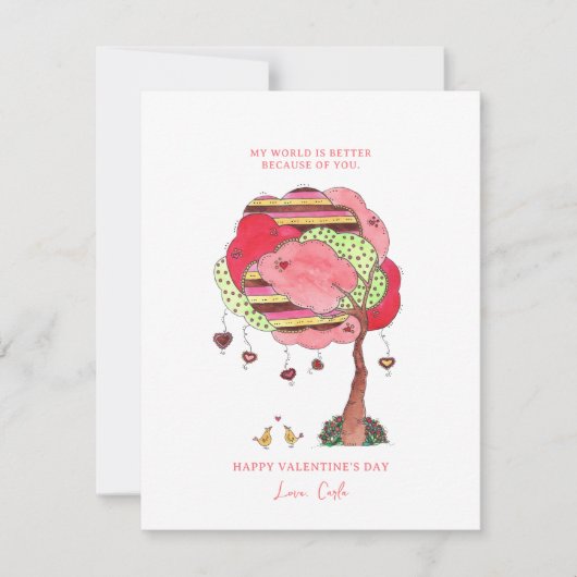 Carte de vœux de la Saint-Valentin Heart Tree (Devant)