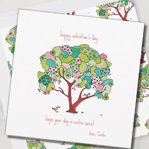Carte de vœux de la Saint-Valentin Heart Tree Happ