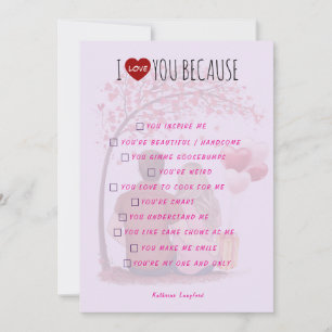 Carte de vœux de la Saint-Valentin - Je t'aime par