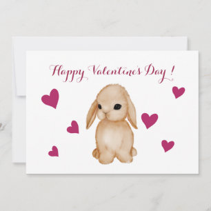 Carte de vœux de la Saint-Valentin lapin