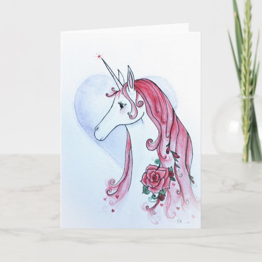 Carte de vœux de la Saint-Valentin licorne (Devant)