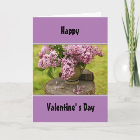 Carte de vœux de la Saint-Valentin Lilas de printe (Devant)