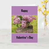Carte de vœux de la Saint-Valentin Lilas de printe (Fleur jaune)