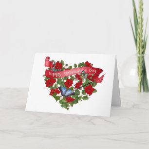 Carte de vœux de la Saint-Valentin papillon peint