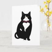 Carte de vœux de la Saint-Valentin pour chat (Fleur jaune)