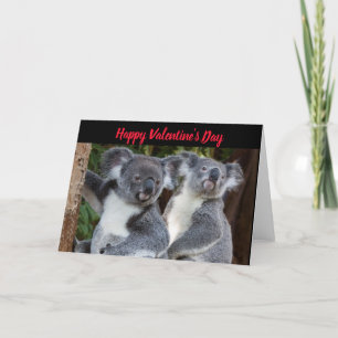 Carte de vœux de la Saint-Valentin pour koalas