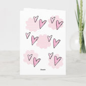 Carte de vœux de la Saint-Valentin rayure rose cœu (Dos)