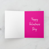 Carte de vœux de la Saint-Valentin rayure rose cœu (Intérieur)