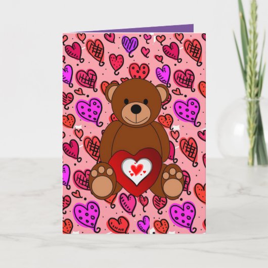 Carte de voeux de la Saint-Valentin Teddy Bear (Devant)