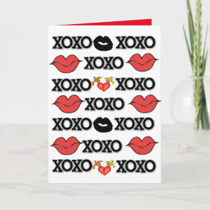 Carte de vœux de la Saint-Valentin Xoxo Cœurs