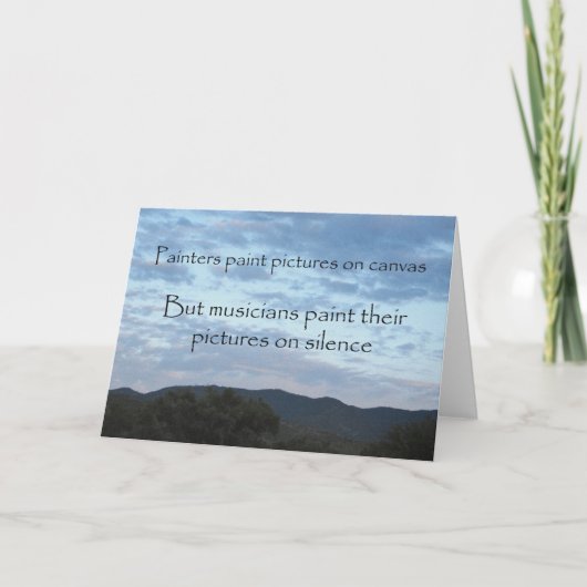 Carte de voeux de la toile d'un musicien (Devant)