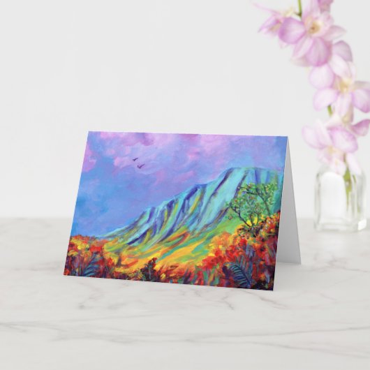 Carte de vœux de la vallée de Kalalau à Kauai (Orchidée)