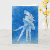 Carte de voeux de Lake Pas de Deux swan (Fleur jaune)