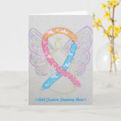 Carte de voeux de l'angle de ruban de sensibilisat (Fleur jaune)