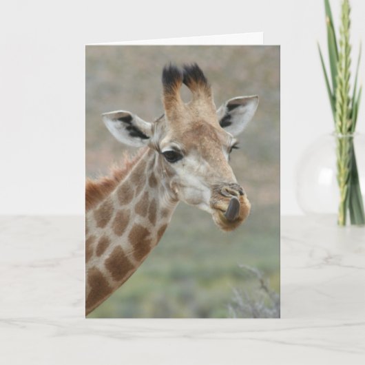 Carte de voeux de langue de girafe (Devant)