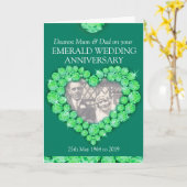 Carte de vœux de l'anniversaire de mariage émeraud (Fleur jaune)