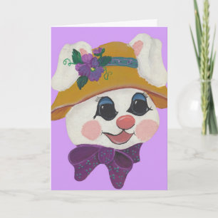 Carte de voeux de lapin amusant