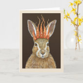 Carte de voeux de lapin de jardin (Fleur jaune)