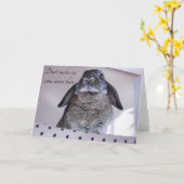 Carte de voeux de lapin lapin mignonne (Fleur jaune)