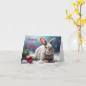 Carte de vœux de lapin mignon (Fleur jaune)