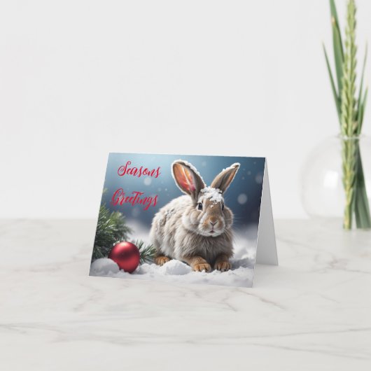 Carte de vœux de lapin mignon (Devant)