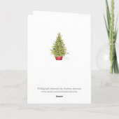 Carte de vœux de l'arbre de Noël Pot Rouge de JOIE (Dos)