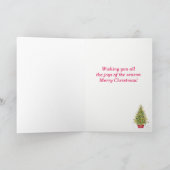 Carte de vœux de l'arbre de Noël Pot Rouge de JOIE (Intérieur)