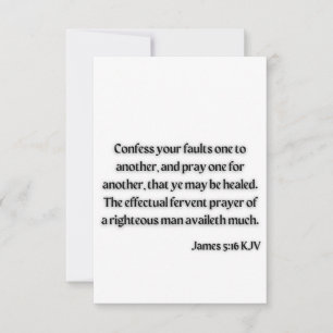 Carte de vœux de l'Écriture biblique Jacques 5:16