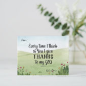 Carte de vœux de l'Écriture Je rends grâce (Debout devant)